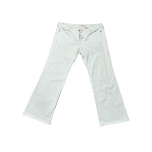 Levi Strauss 545 Low Boot Cut White Jeans Women's 16 Medium Stretch Denim Retro